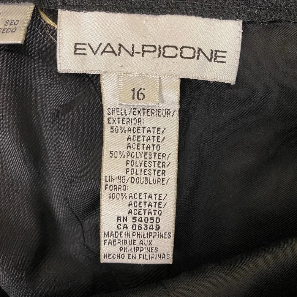 Evan-Picone Dress Pants Women's Size 16 Black Straight Leg *Flawed*